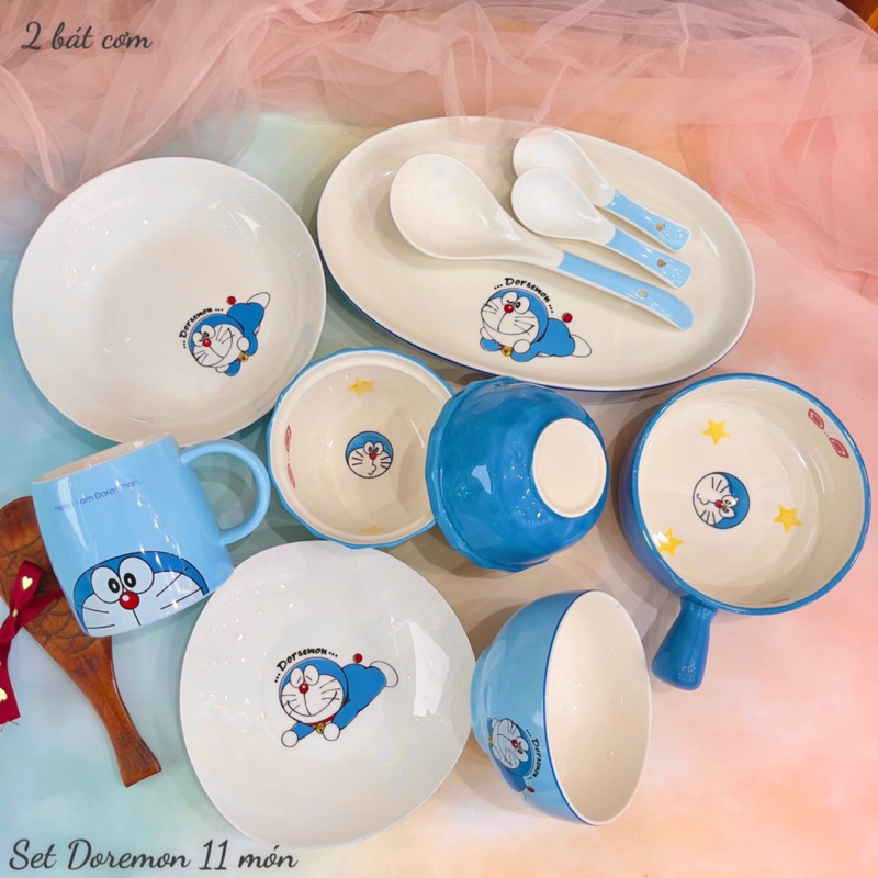 Set bát đĩa doraemon dễ thương bóng đẹp có tách lẻ món | Shopee Việt Nam