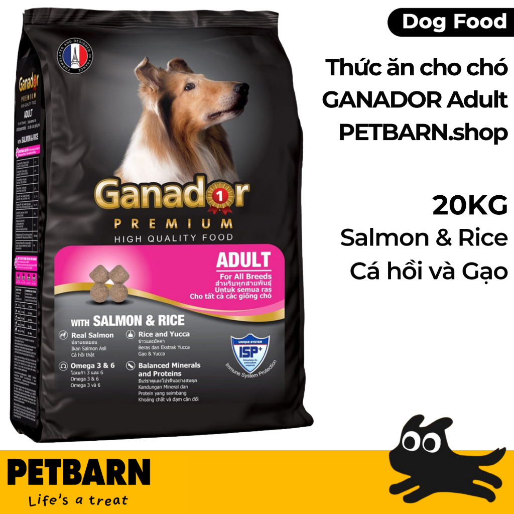 Thức ăn chó GANADOR Adult 20kg - Salmon & Rice | Shopee Việt Nam