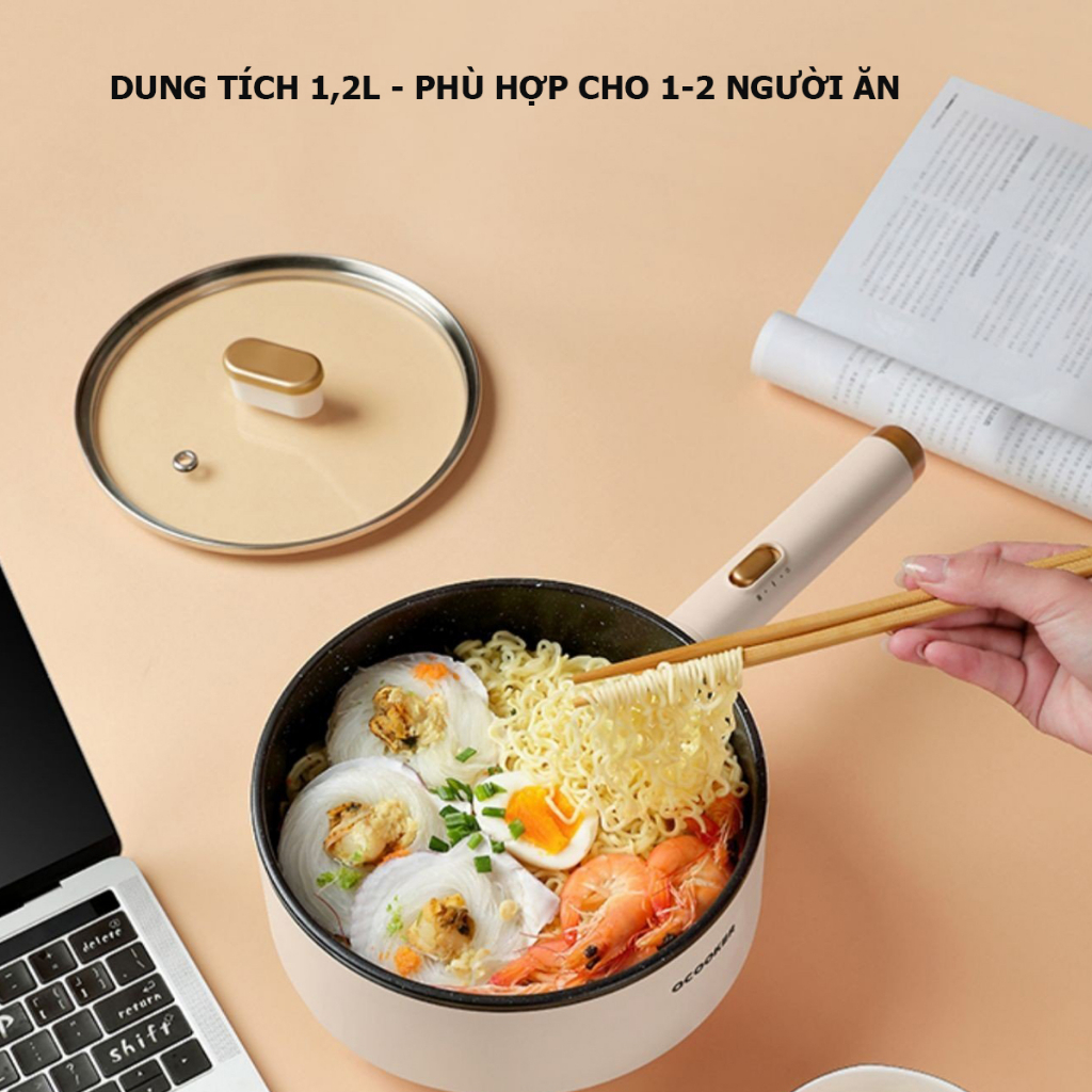 Product image Chảo điện chảo chống dính Xiaomi Qcooker CR-DZG1201 có 2 mức điều chỉnh nhiệt, công suất 1000W, lớp chống dính siêu bền 7