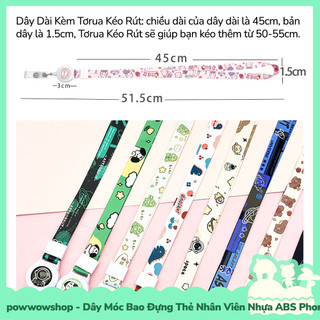 [Sẵn VN - Hỏa Tốc] Dây Đeo Thẻ 45cm Kèm Tơrua Kéo Rút Sử Dụng Móc Bao Đựng Thẻ Nhân Viên Phong Cách Nhân Vật Hoạt Hình