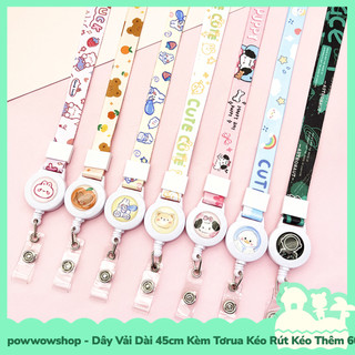 [Sẵn VN - Hỏa Tốc] Dây Đeo Thẻ 45cm Kèm Tơrua Kéo Rút Sử Dụng Móc Bao Đựng Thẻ Nhân Viên Phong Cách Nhân Vật Hoạt Hình