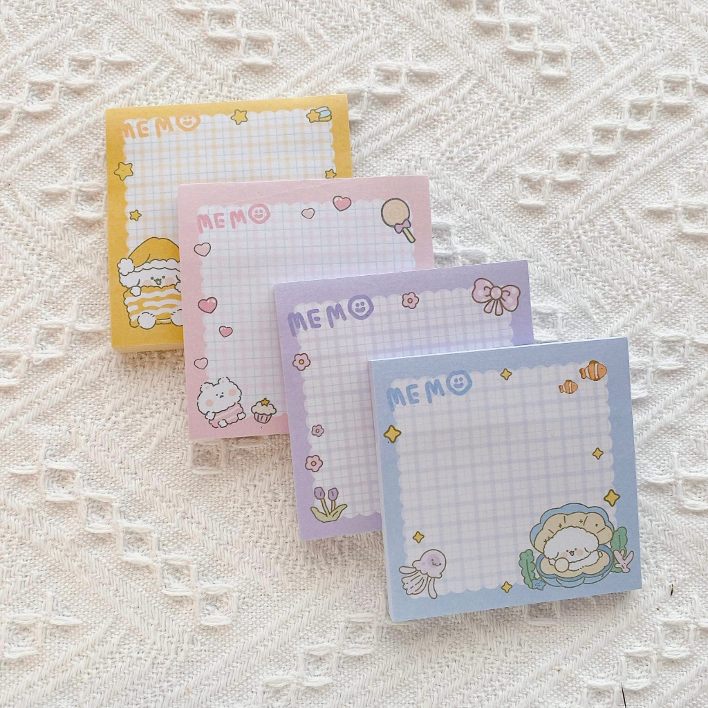 Set giấy sticky note ghi chú memo caro màu có keo dán - 80 tờ | Shopee ...