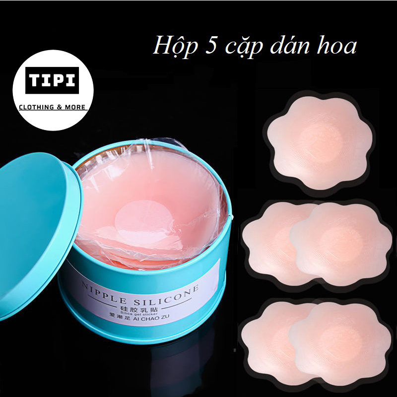 Hộp dán ti silicon hình hoa 5 đôi / 1 hộp P2 | Shopee Việt Nam