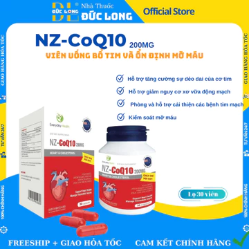 Everyday Health Viên uống tim mạch nhập khẩu NZ CoQ10 200mg tim khỏe, kiểm soát mỡ máu Lọ 30 viên
