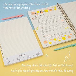 KLONG - Ruột sổ còng cỡ A5 / B5 / A4 - Dash CARO - Dash LINE - 100 tờ 100/76; MS: 520 / 521 / 526 / 527 / 532 / 533 🐻🌻
