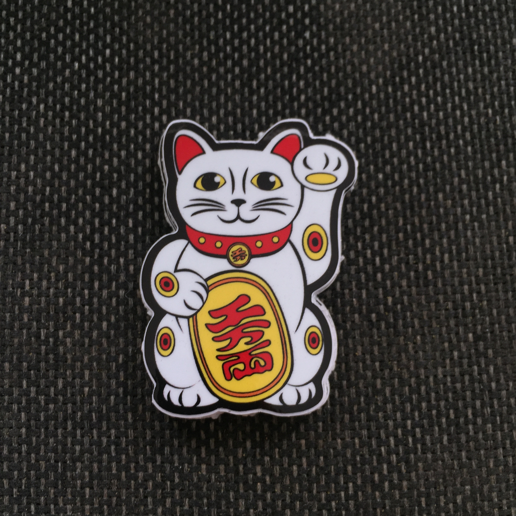 Tem mèo thần tài dán đầu xe, bợ cổ, điện thoại, laptop... Decal chống nước không bay màu