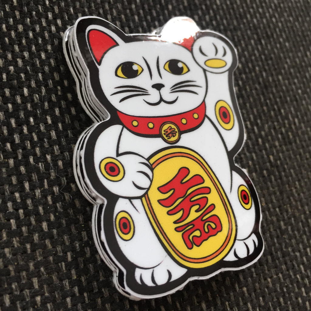 Tem mèo thần tài dán đầu xe, bợ cổ, điện thoại, laptop... Decal chống nước không bay màu