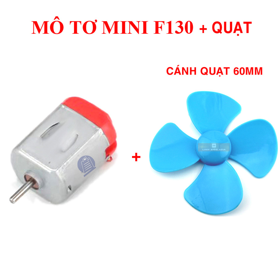 Mô tơ mini F130 (kèm cánh quạt 60mm) điện áp 1.5-3V chế máy cạo râu, đồ ...
