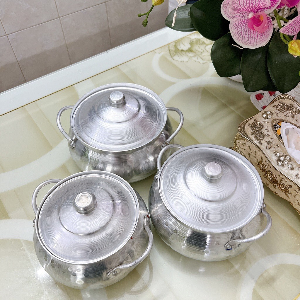 Nồi lẩu nhôm kiểu thái ( size 16cm - 22cm ) - Nồi lẩu , nồi nấu cơm dùng cho bếp gas, bếp cồn