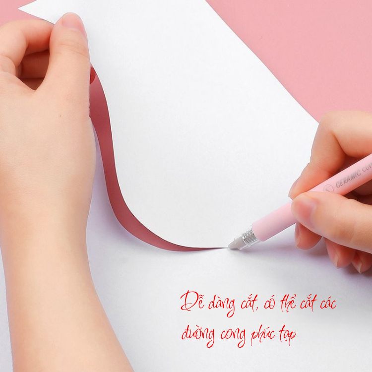 Dao cắt chạm khắc sticker dạng bút có thể thu gọn màu sắc xinh xắn