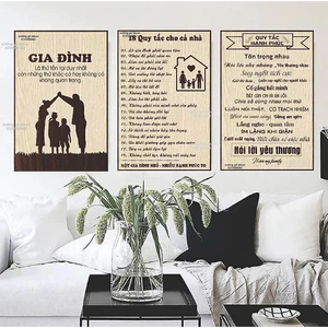Bảng Gỗ Quy Tắc Gia Đình, Tranh Treo Tường Gia đình, Những Quy Tắc Để Con Có Cuộc Sống Hạnh Phúc