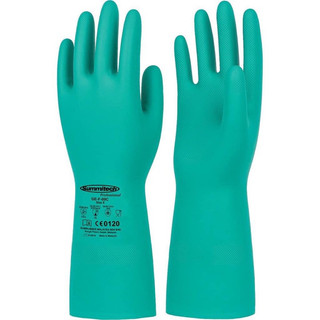 Găng tay xanh (Malaysia-Summitech) cao su chuyên xử lý hóa học, dầu mỡ ô tô xe máy, vệ sinh công nghiệp bởi OKAMAS