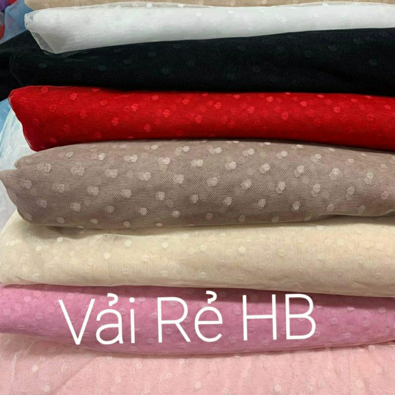 Vải voan lưới ren chấm bi khổ rộng 1,5m của Vải rẻ HB shop | Shopee ...