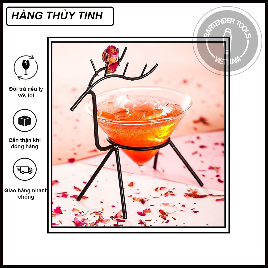 Cocktail glass -Ly thủy tinh cocktail giá hươu đỡ (BG55) | Shopee Việt Nam