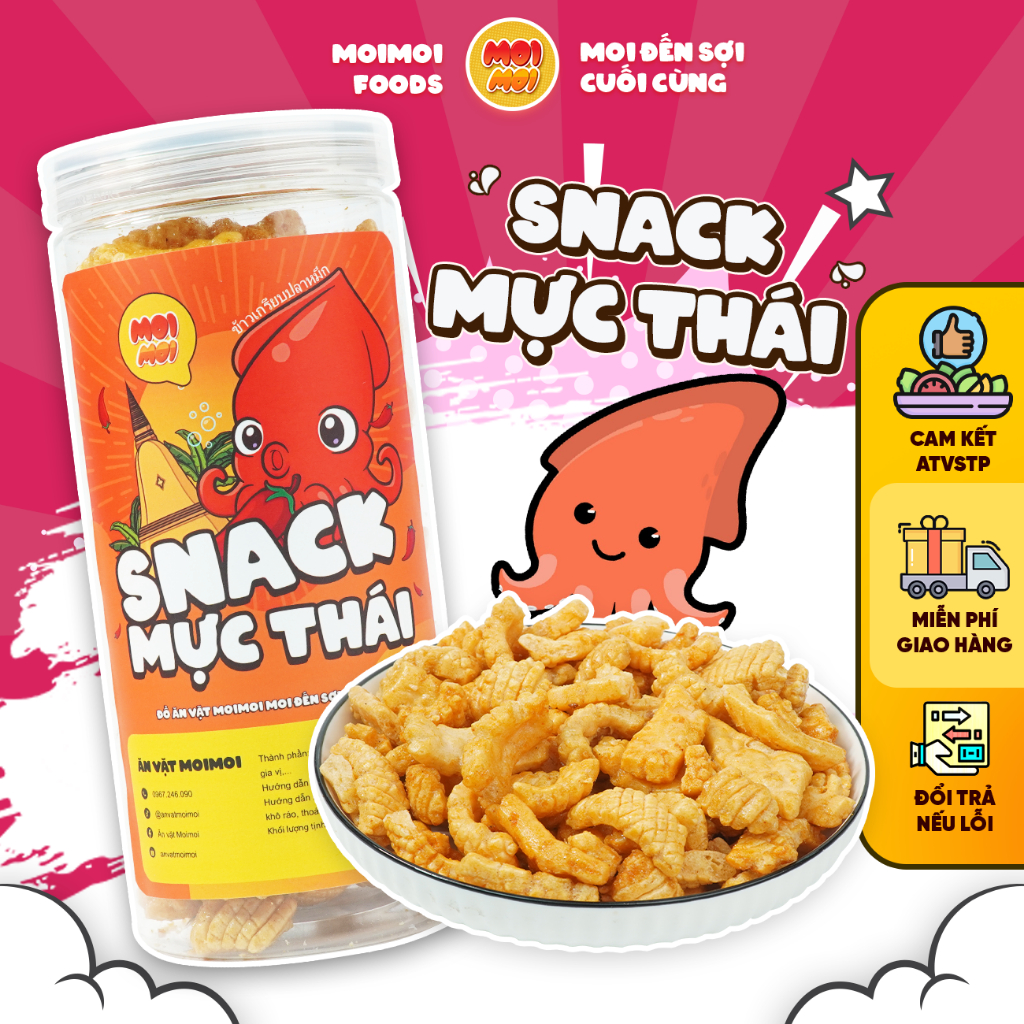 Bánh Snack mực Thái Lan 180g - Đồ ăn vặt MoiMoi | Shopee Việt Nam