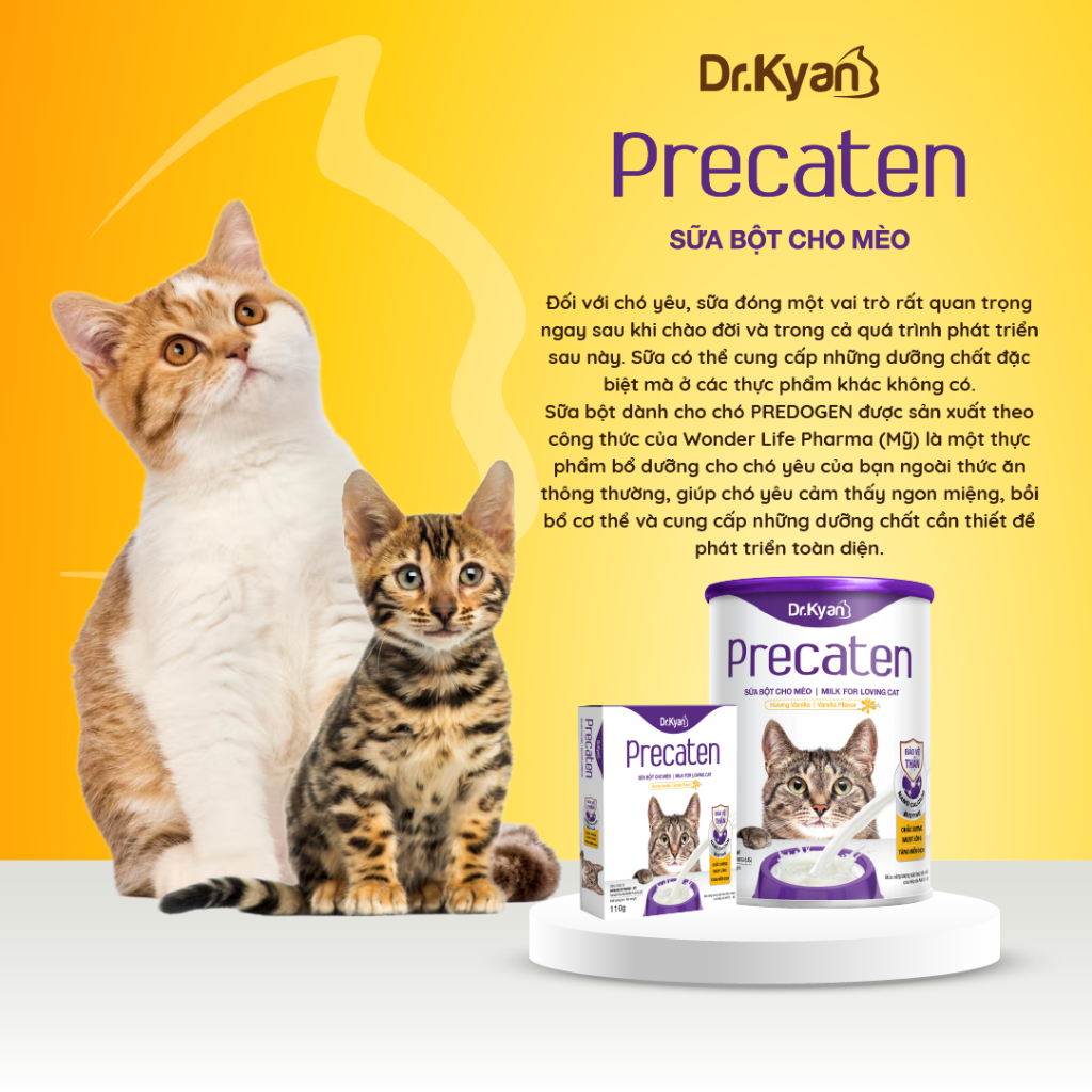 Ảnh Dr.Kyan - Sữa bột PRECATEN cho mèo lon 400g - DrKyan 2