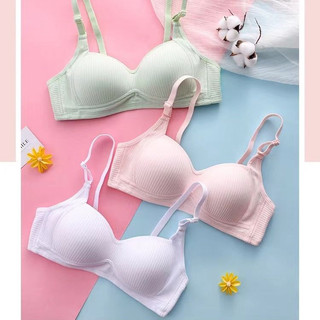 Áo ngực không gọng đệm mỏng nâng ngực cotton gân tăm thông khí King Shop A-414
