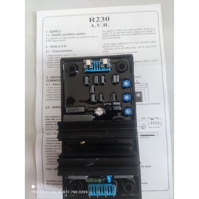 Avr R230 Bộ điều chỉnh điện áp cho máy phát điện leroy somer | Shopee ...