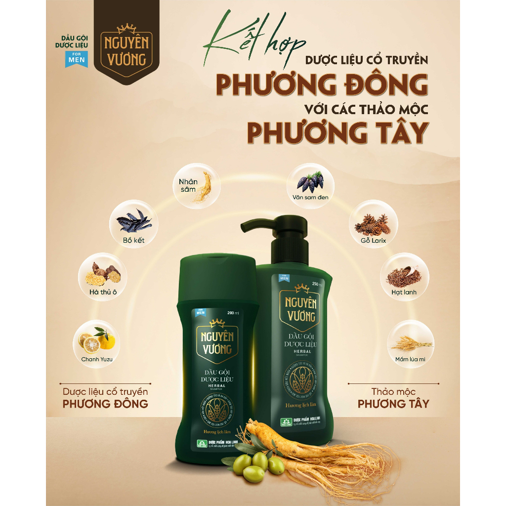 Ảnh Dầu gội dược liệu Nguyên Vương dành cho nam chai 180ml - Hương Lịch Lãm 4