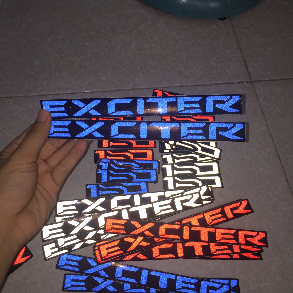 Chữ Exciter 150 phản quang 3M cao cấp. Decal chống nước, độ dính cao, không bay màu