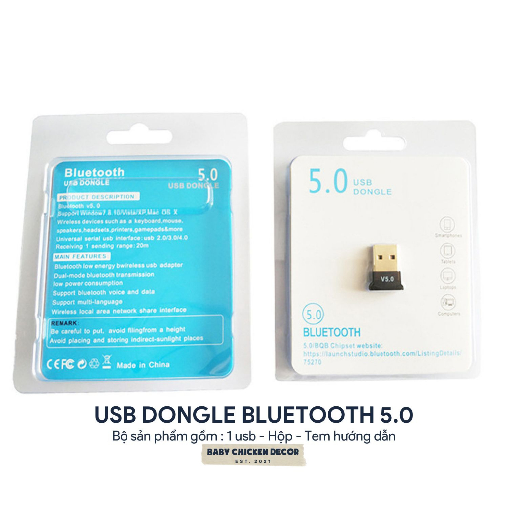 USB Bluetooth 5.1 dành cho PC - Bộ chuyển đổi Bluetooth USB nhỏ gọn tiện dụng - BCD | BigBuy360 - bigbuy360.vn