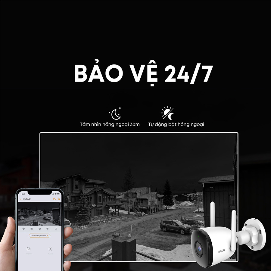Ảnh Camera Wifi ngoài trời Imou Bullet 2C I 3MP/5MP I IPC-F52P-D I Chống nước IP67 I Màu về đêm 2