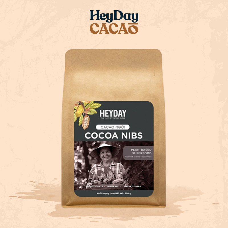 [Mã BMLTB35 giảm đến 35K đơn 99K] Cacao ngòi được rang tự nhiên HEYDAY CACAO túi 250g