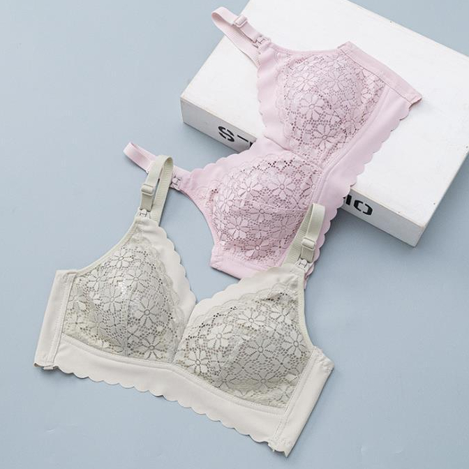 MEDYLA – Áo lót bầu viền ren viền su thông hơi co dãn mềm mịn cho bầu mặc trong và sau sinh – ALB030 spe
