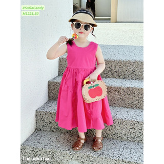 (Video/ ảnh thật) Đầm bé gái. Váy đầm. Váy bé gái. Đầm xoè sát nách Mia Kids (Sofia Candy) màu hồng nhạt cotton thô 100%