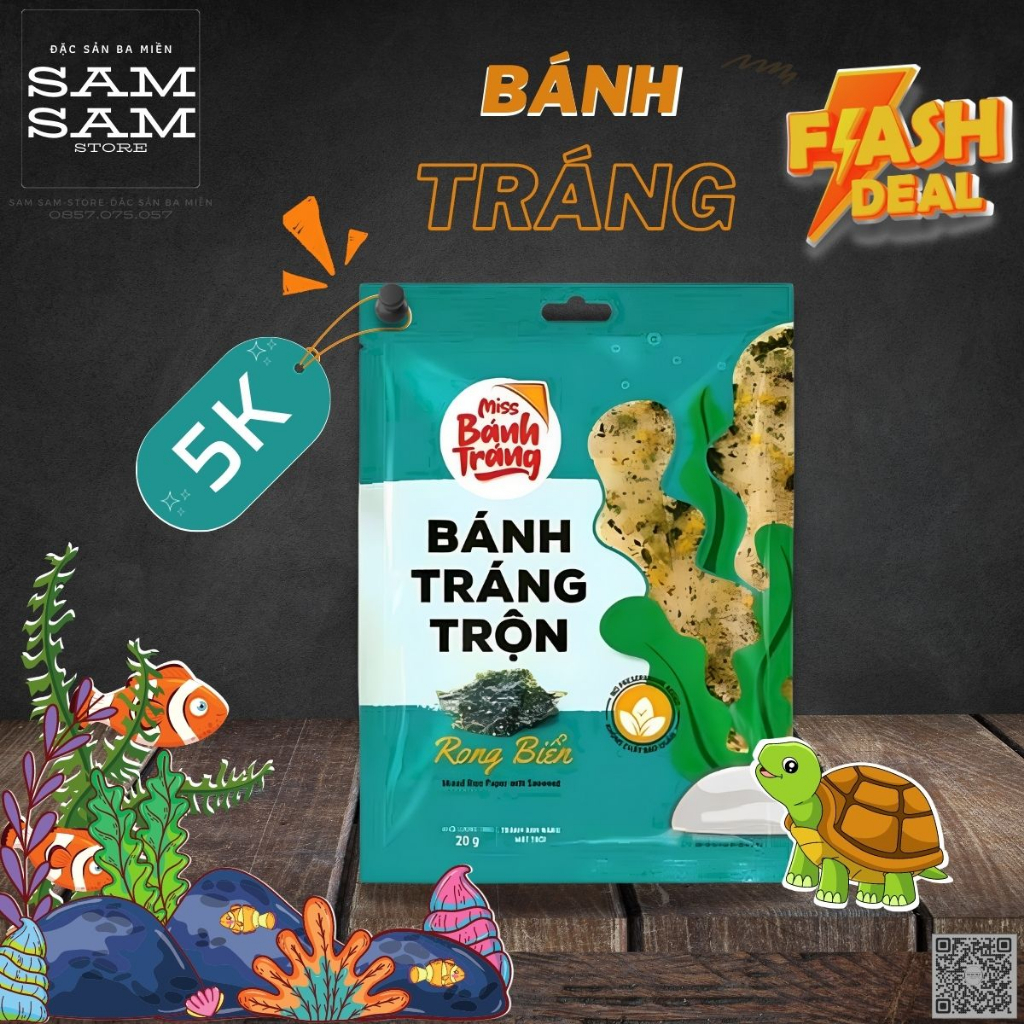 [Ngon] Bánh Tráng Trộn Ăn Liền Trọng Lượng 20g Vị Rong Biển Thương Hiệu Miss Bánh Tráng Đặc Biệt Thơm Ngon Giá Ưu Đãi