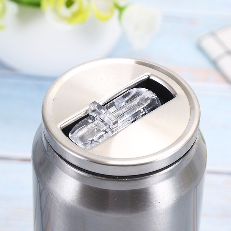 Bình Nước Giữ Nhiệt nóng lạnh hình lon Cocacola  500ml có ống hút. Ly giữ nhiệt bằng inox siêu bền ntt95