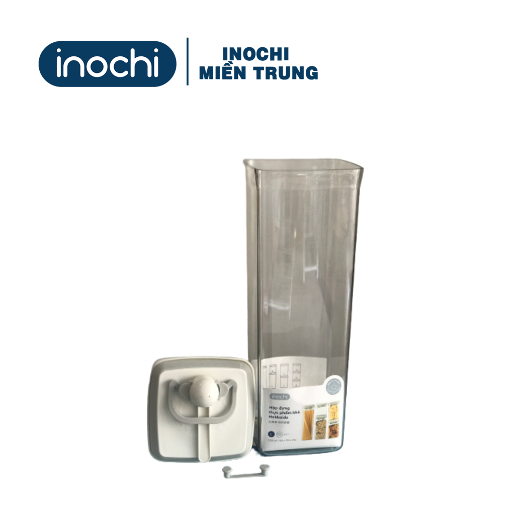 Hộp đựng thực phẩm khô INOCHI kèm muỗng đong tiện lợi và nút bấm thông minh