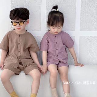 Set đồ linen cho bé trai bé gái Batala Kids Bộ quần áo phong cách Hàn Quốc cho bé từ 10-22kg SETLINEN