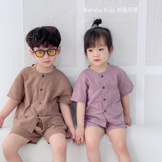Set đồ linen cho bé trai bé gái Batala Kids Bộ quần áo phong cách Hàn Quốc cho bé từ 10-22kg SETLINEN