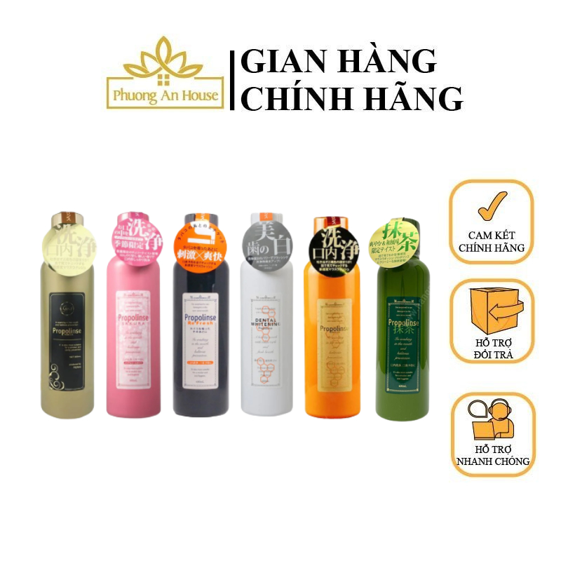 Nước súc miệng Propolinse 5 loại Nhật Bản ngăn mảng bám, thơm miệng chai 600ml - PhuongAnHouse