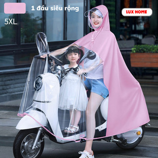 Áo mưa nửa trước trong suốt cho Mẹ và Bé, che phủ toàn thân, kèm kính chắn mưa
