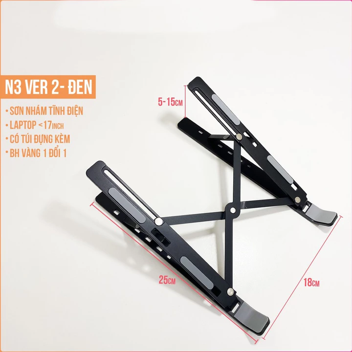 Giá đỡ LAPTOP, MAC.BOOK, I.PAD bằng nhôm có thể điều chỉnh được độ cao, đế tản nhiệt laptop, đế kê laptop nhôm