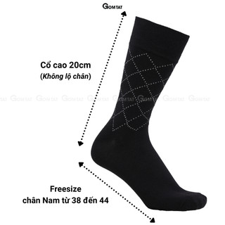 Hộp 5 đôi tất nam cổ cao công sở GOMTAT mẫu MIX04, vớ giày tây nam dài chất liệu cotton cao cấp - LUX-MIX04-CB5