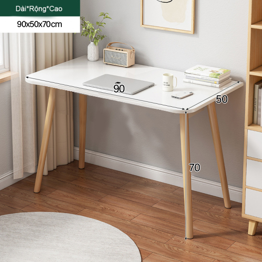 Bàn làm việc, bàn học phong cách Bắc Âu gỗ MDF mặt bàn phủ melamin cao cấp cao 70cm