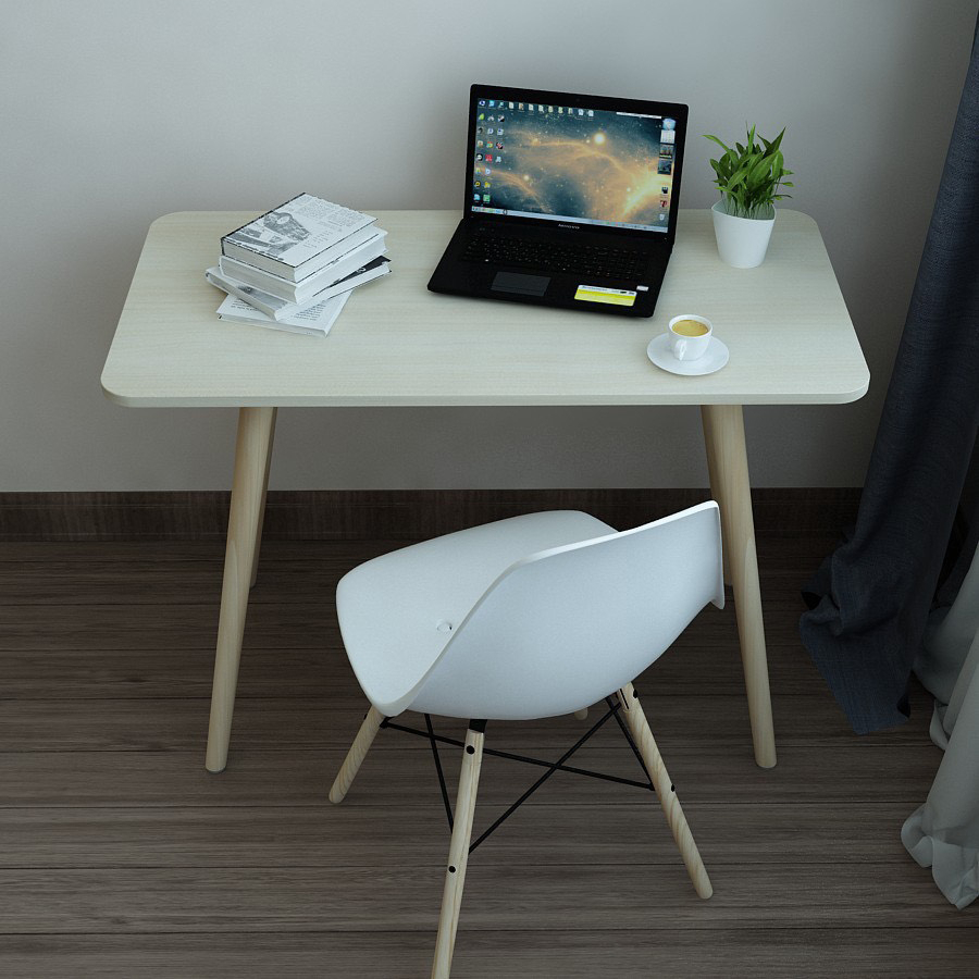 Bàn làm việc, bàn học phong cách Bắc Âu gỗ MDF mặt bàn phủ melamin cao cấp cao 70cm
