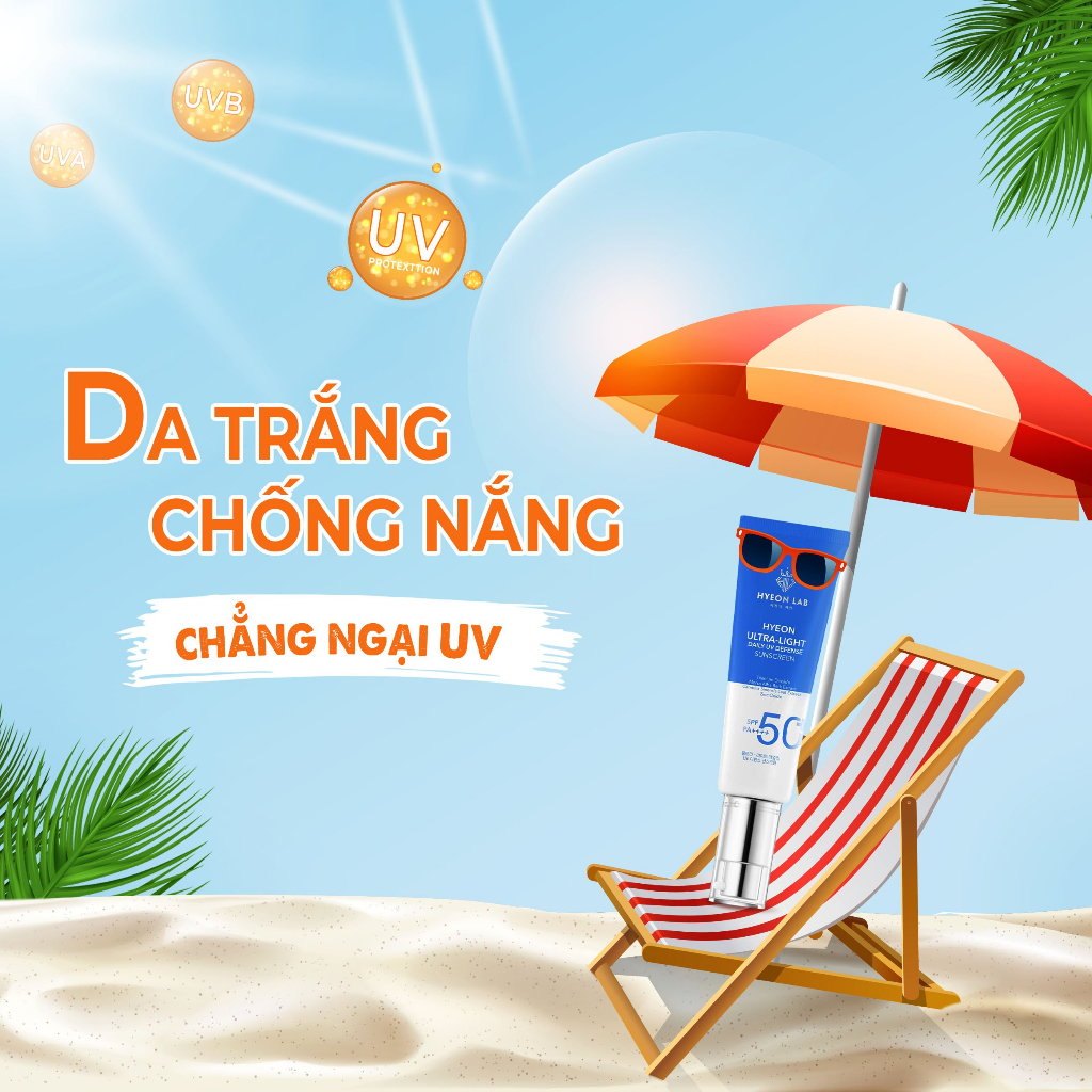 [ FREESHIP ] KEM CHỐNG NẮNG HYEON LAB 𝗦𝗣𝗙 𝟱𝟬+, 𝗣𝗔++++ Hyeon Ultra Light Daily UV Defense Sunscreen )