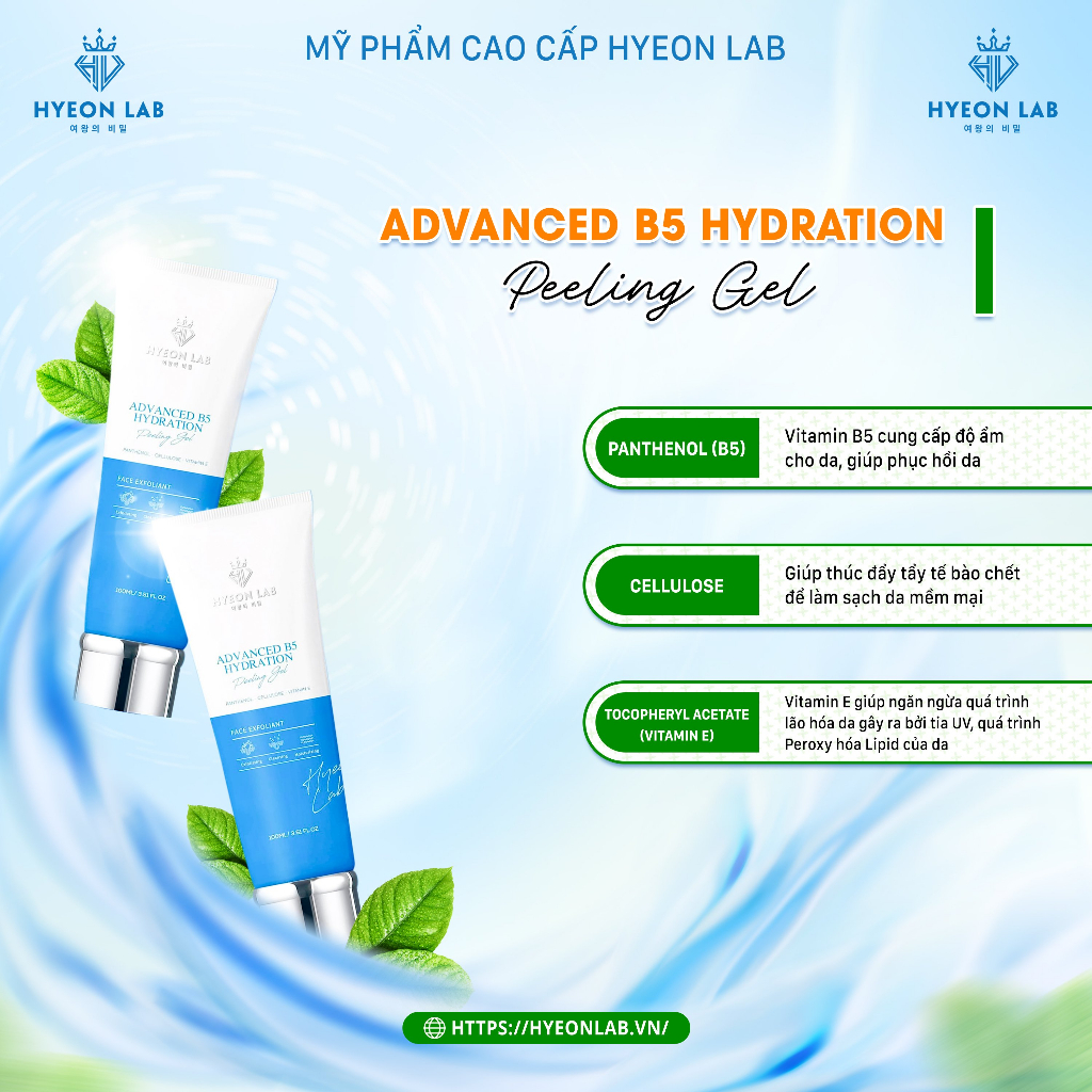 [ GIẢM 20% ] TẨY DA CHẾT – ADVANCED B5 HYDRATION PEELING GEL [HYEON LAB] Làm sạch tế bào da chết, dưỡng ẩm cho da