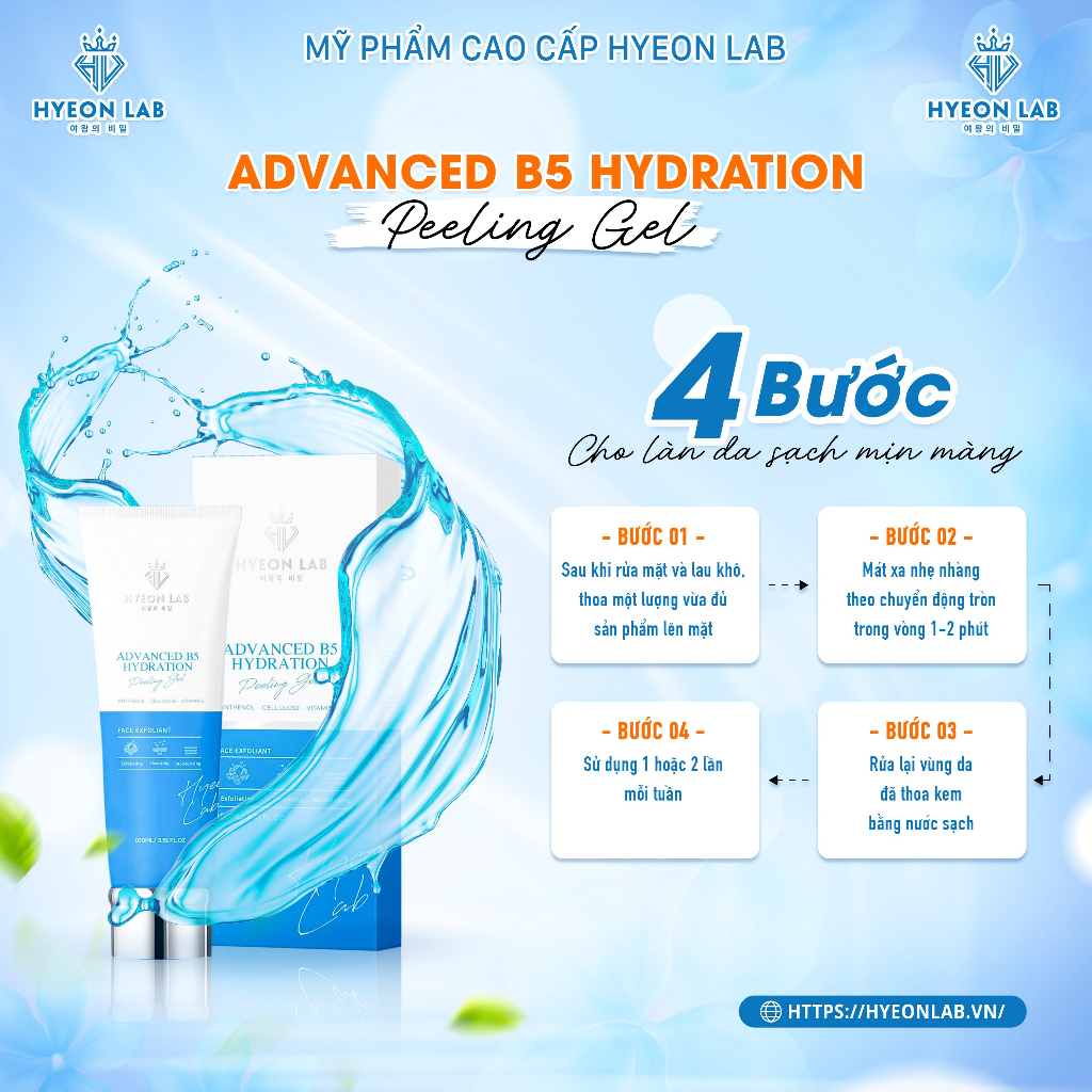 [ GIẢM 20% ] TẨY DA CHẾT – ADVANCED B5 HYDRATION PEELING GEL [HYEON LAB] Làm sạch tế bào da chết, dưỡng ẩm cho da