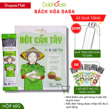 Bột cần tây Dalahouse nguyên chất (hộp 20 gói) chia sẵn tiện dụng