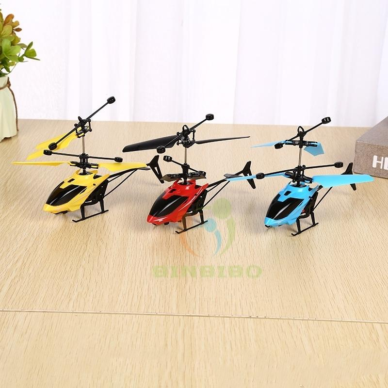 Đồ chơi Máy bay trực thăng Mini điều khiển từ xa có cảm ứng bằng tay nhiều màu sắc cho bé - Binbibo
