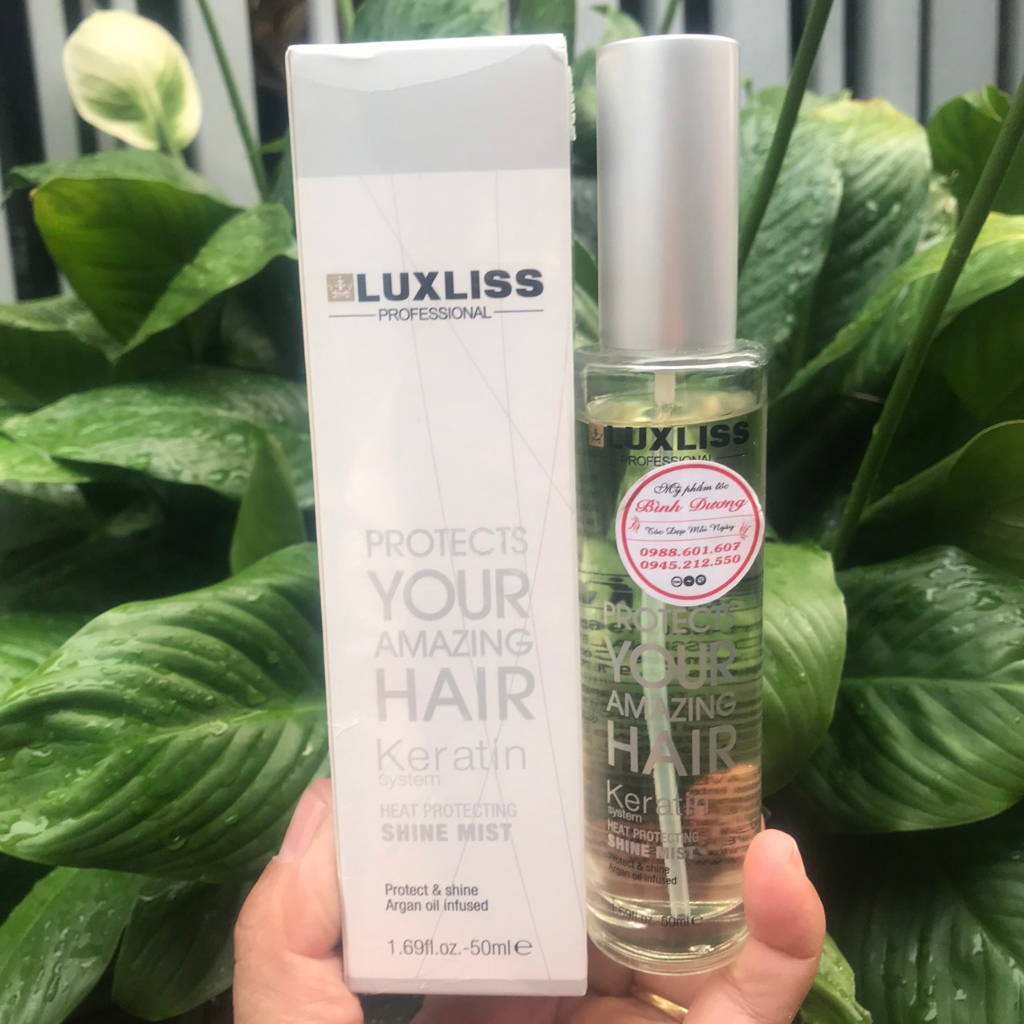 Xịt dưỡng bóng cao cấp Luxliss Keratin Protein Repairing Shine MIst