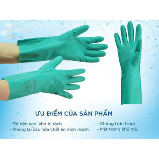 Sỉ Combo 12 đôi Găng tay, bao tay cao su Malaysia NF1513 chống dầu không độc hại bền đẹp rẻ an toàn bởi OKAMAS
