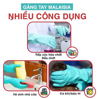 Sỉ Combo 12 đôi Găng tay, bao tay cao su Malaysia NF1513 chống dầu không độc hại bền đẹp rẻ an toàn bởi OKAMAS