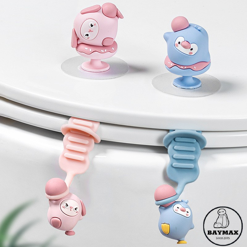 Dụng cụ nhấc nắp bồn cầu kháng khuẩn hình thú (B16) thông minh chống bám bẩn, đàn hồi tốt, dễ thương
