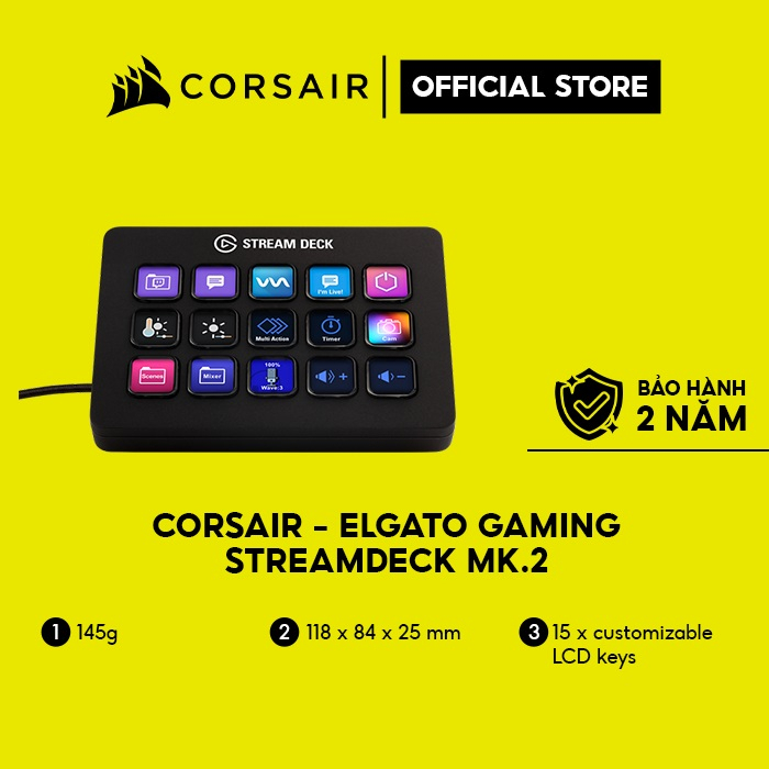 [Mã ELCL7 giảm 7% đơn 300K] Thiết bị Stream Corsair - Elgato Gaming StreamDeck MK.2 15 Phím Lập Trình 10GBA9901